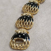Balenciaga Bracelet Vintage Black Enamel Gold Plated - The Hirst Collection