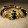 Balenciaga Bracelet Vintage Black Enamel Gold Plated - The Hirst Collection