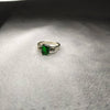 The Countess Solitaire Ring in Silver Emerald Green - The Hirst Collection