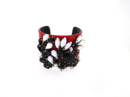 Red Black and White Vintage Bracelet by Katherine Alexander - The Hirst Collection