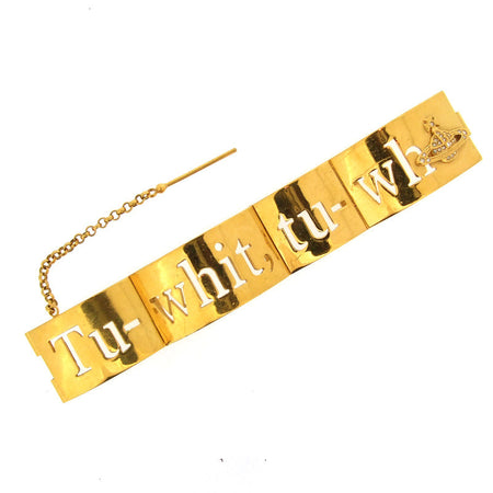 Rare Vivienne Westwood Vintage Gold Tu Whit Tu Who Bracelet - The Hirst Collection