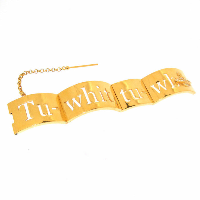 Rare Vivienne Westwood Vintage Gold Tu Whit Tu Who Bracelet - The Hirst Collection