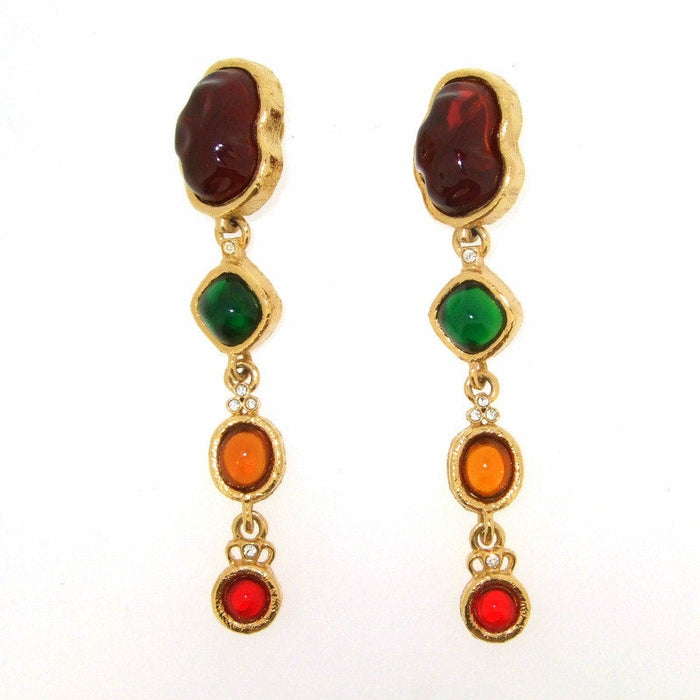 Vintage Givenchy Statement clip-on Earrings Multi-Coloured - The Hirst Collection