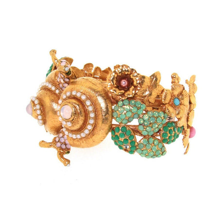 Handmade Gold Plated Garden of Eden Snail Crystal Bracelet by Askew London - The Hirst Collection