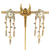 Glass Pearl Earrings with Crystal Chandelier clip On - The Hirst Collection