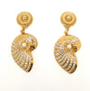 Glass Pearl & Crystal Shell Chandelier Clip On Earrings - The Hirst Collection