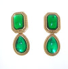 Vintage YSL Earrings Yves Saint Laurent Statement Large green gold clip-on - The Hirst Collection