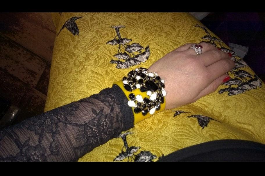 Vintage Yellow Bracelet Black by Katherine Alexander - The Hirst Collection