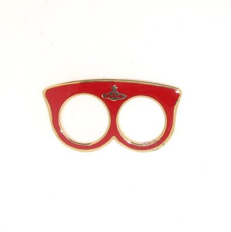 Vivienne Westwood Ring Red Orange Double Two finger - The Hirst Collection