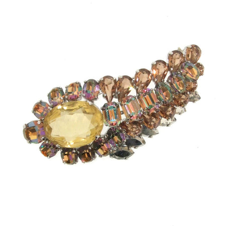 Vintage 1958 Christian Dior  Brooch Brown Crystal - The Hirst Collection