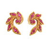 Vintage Christian Lacroix Earrings Pink Crystal Gold Clip On - The Hirst Collection
