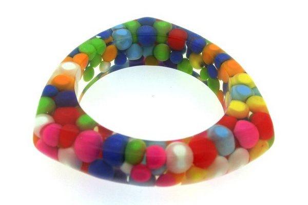 Acrylic Multi Coloured  Bangle Bracelet - The Hirst Collection