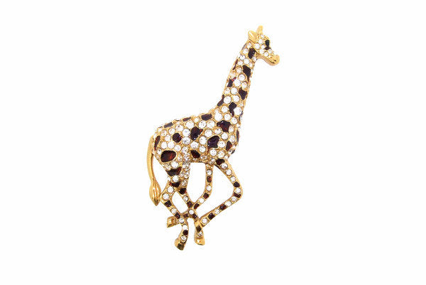 Giraffe Brooch Large Enamel crystal - The Hirst Collection