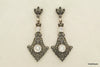 Crystal Spear Drop Silver Marcasite Earrings - The Hirst Collection