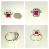 Ruby and Crystal Art Deco Ring with Black - The Hirst Collection
