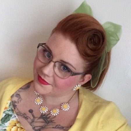 Daisy Earrings Vintage style Yellow and white Enamel Flowers - The Hirst Collection