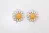 Daisy Earrings Vintage style Yellow and white Enamel Flowers - The Hirst Collection