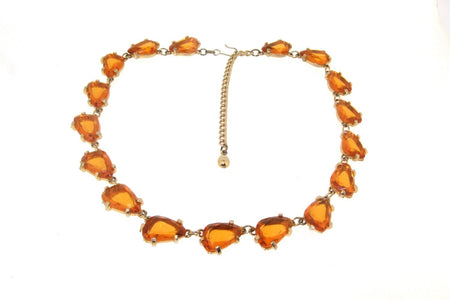 Vintage Yellow Necklace Amber Crystal by Sphinx - The Hirst Collection