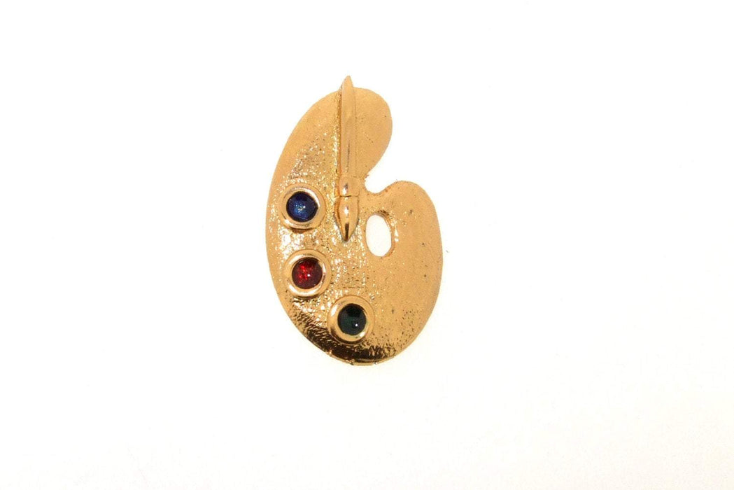 Artist Palette Brooch by Sardi Large Gold Scarf Pin - The Hirst Collection