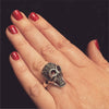 Art Deco Ring Silver Skull Marcasite - The Hirst Collection