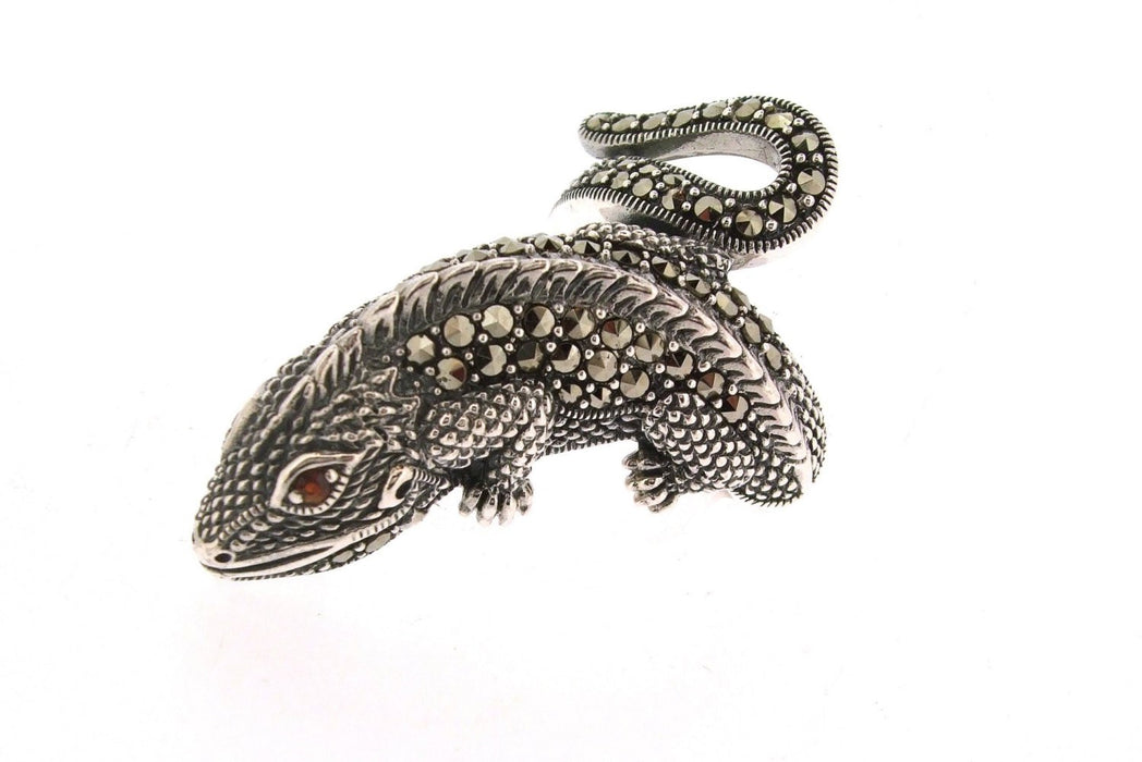 Iguana Lizard Ring Silver Marcasite - The Hirst Collection