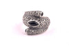SALE Marcasite Black Oval Ring - The Hirst Collection
