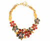Vintage Christian Lacroix Statement Floral Necklace Enamel Crystal - The Hirst Collection