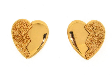 Vintage YSL Heart Earrings Gold Yves Saint Laurent - The Hirst Collection