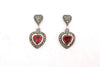 Heart Earrings Silver Marcasite - The Hirst Collection