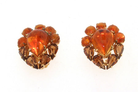 Vintage 1958 Christian Dior  Earrings Amber Crystal - The Hirst Collection