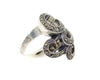 Art Nouveau Style Silver sparkly Ring - The Hirst Collection