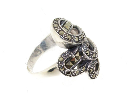 Art Nouveau Style Silver sparkly Ring - The Hirst Collection