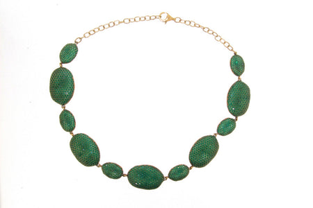 Emerald Necklace Green Rococo Pebbles by JCM London - The Hirst Collection