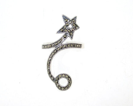 Art Deco Ring Silver Marcasite Shooting Star - The Hirst Collection