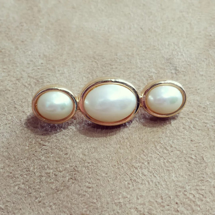 Vintage Gold Pearl Bar Brooch by Christian Dior Germany