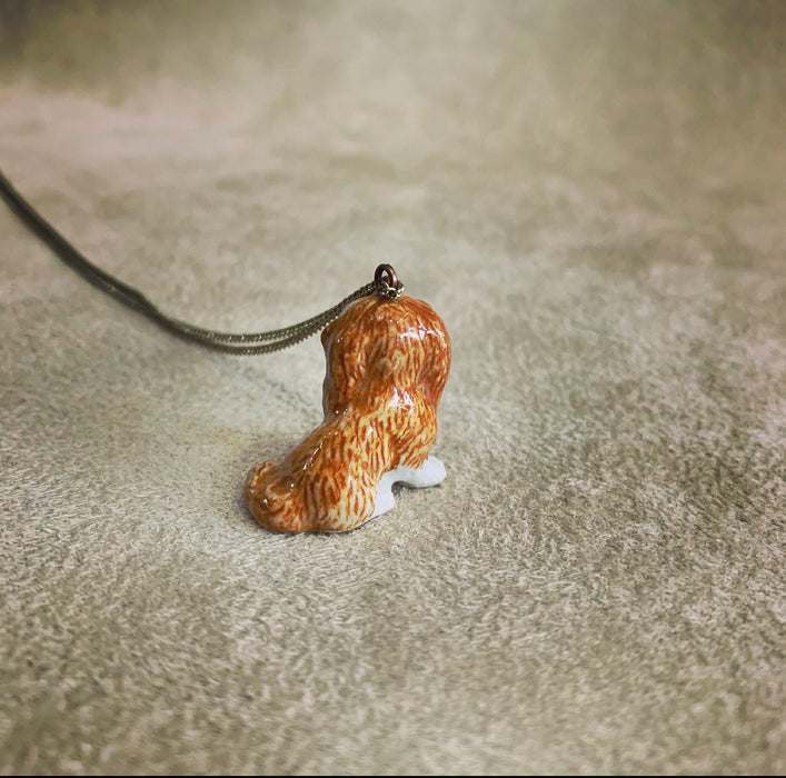 Brown King Charles Spaniel dog Pendant by And Mary - The Hirst Collection