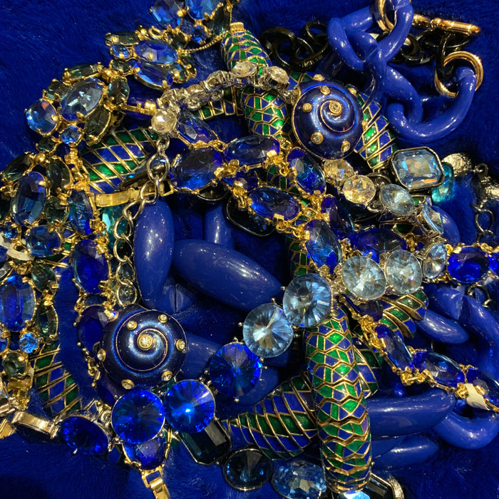 Cobalt blue  Acrylic chain necklace