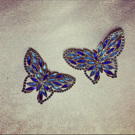 Yves Saint Laurent Very large blue butterfly earrings - The Hirst Collection