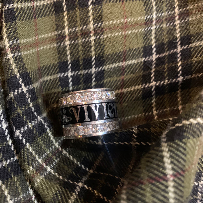 Vivienne Westwood wide crystal ring