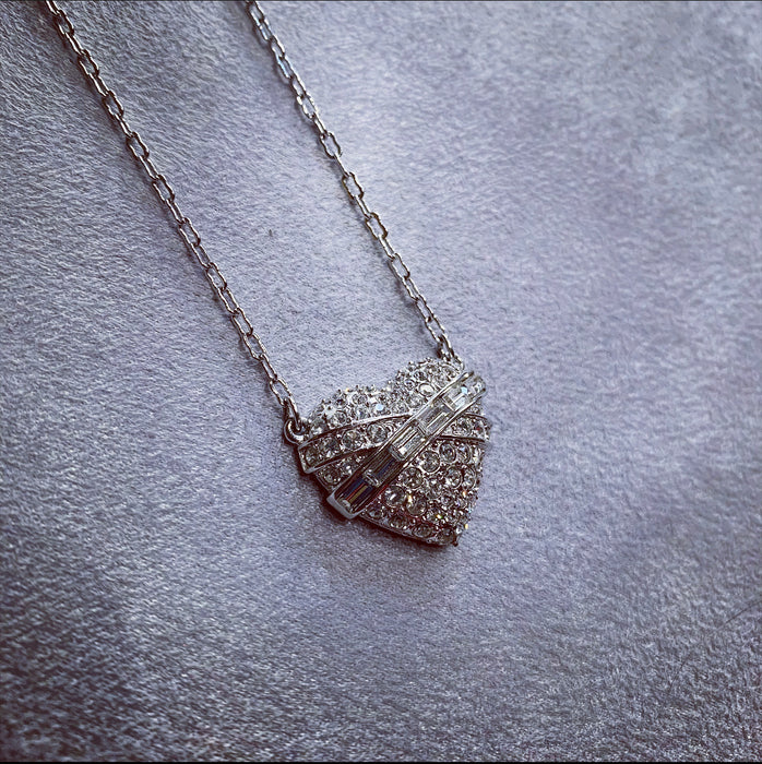 Givenchy crystals heart pendant in silver tone - The Hirst Collection