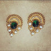 Rare earrings by Mosell in green and pearl glass - The Hirst Collection
