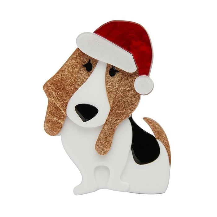 Erstwilder Barney’s First Christmas Brooch Bassett Hound 2019 - The Hirst Collection