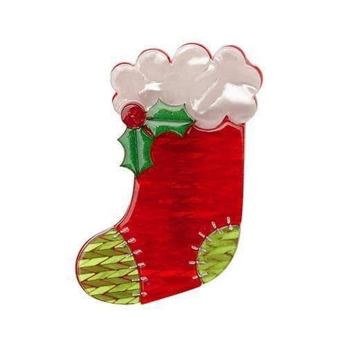 Erstwilder Get Stuffed Christmas Stocking Brooch 2016 - The Hirst Collection