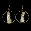 Sitting Cheetah porcelaine gold hoop earrings by And Mary - The Hirst Collection