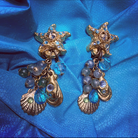 Jacky De G Pairs Ocean Paris Sealife chandelier earrings - The Hirst Collection
