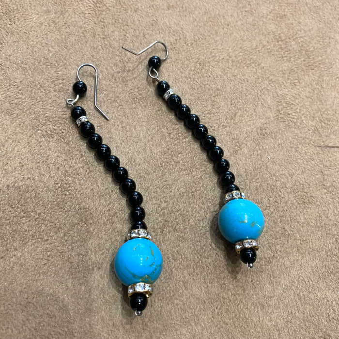 Turquoise ball drop earrings - The Hirst Collection