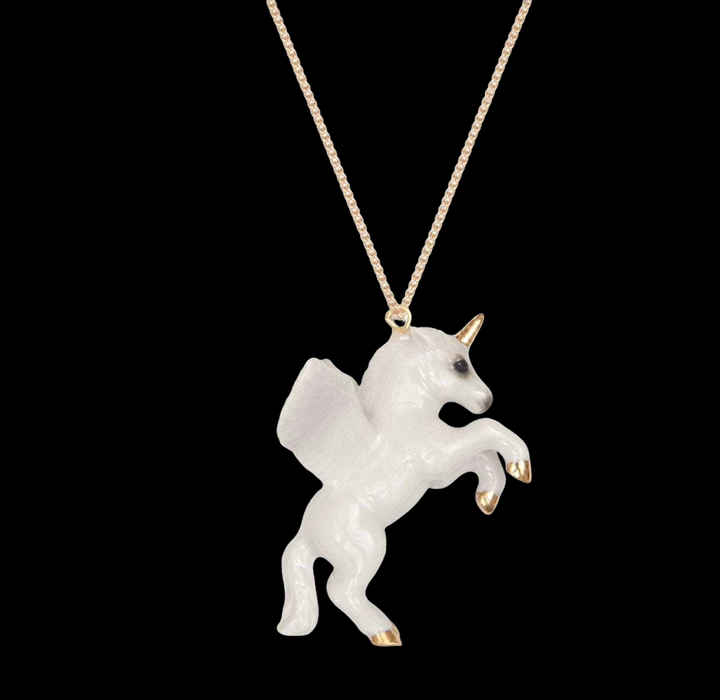 Flying White Unicorn Necklace - The Hirst Collection