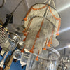 Art Deco 1920s tassel fringe chandelier orange floral glass - The Hirst Collection