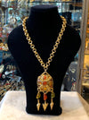 Large amber gold tone vintage  pendant necklace - The Hirst Collection