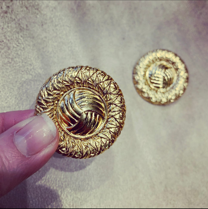 Yves Saint Laurent Gold disc vintage earrings - The Hirst Collection